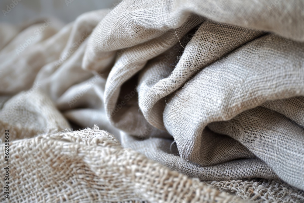 recycled linen fabric organic material folded after laundry recycled linen fabric organic material folded after laundry