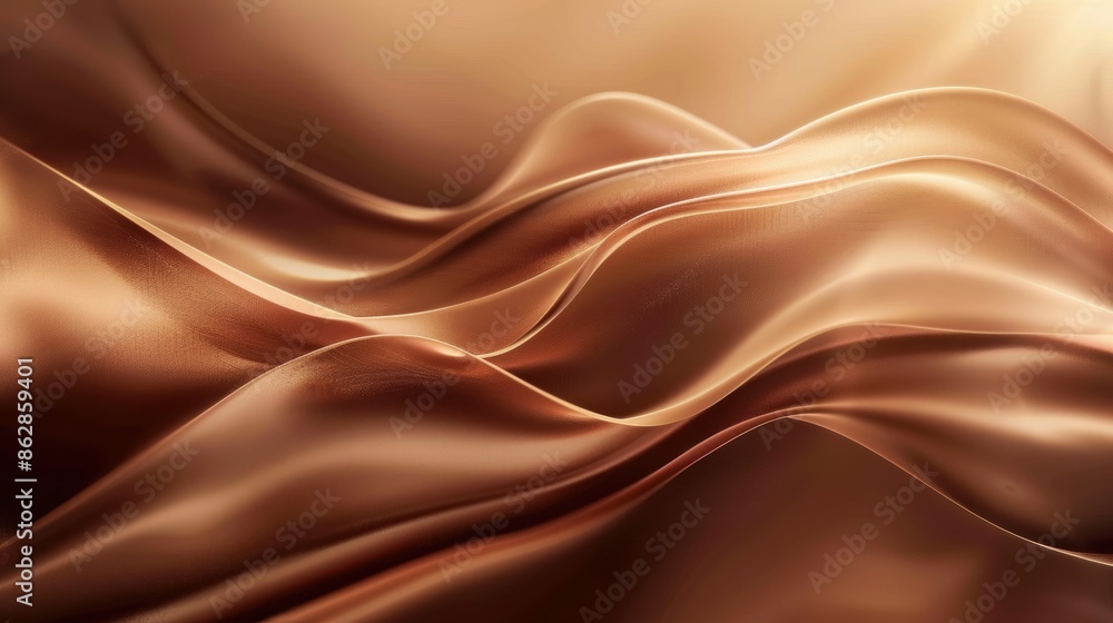 An abstract representation of flowing copper-colored fabric, creating a sense of movement and elegance with smooth, wavy textures. An abstract representation of flowing copper-colored fabric, creating a sense of movement and elegance with smooth, wavy textures.