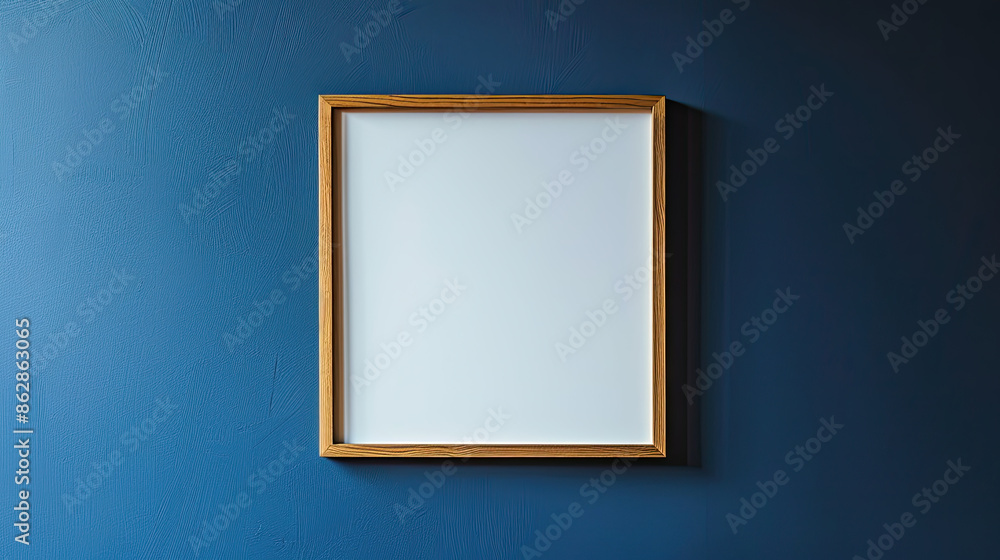 A gold gilded frame against a dark blue background. A gold gilded frame against a dark blue background.