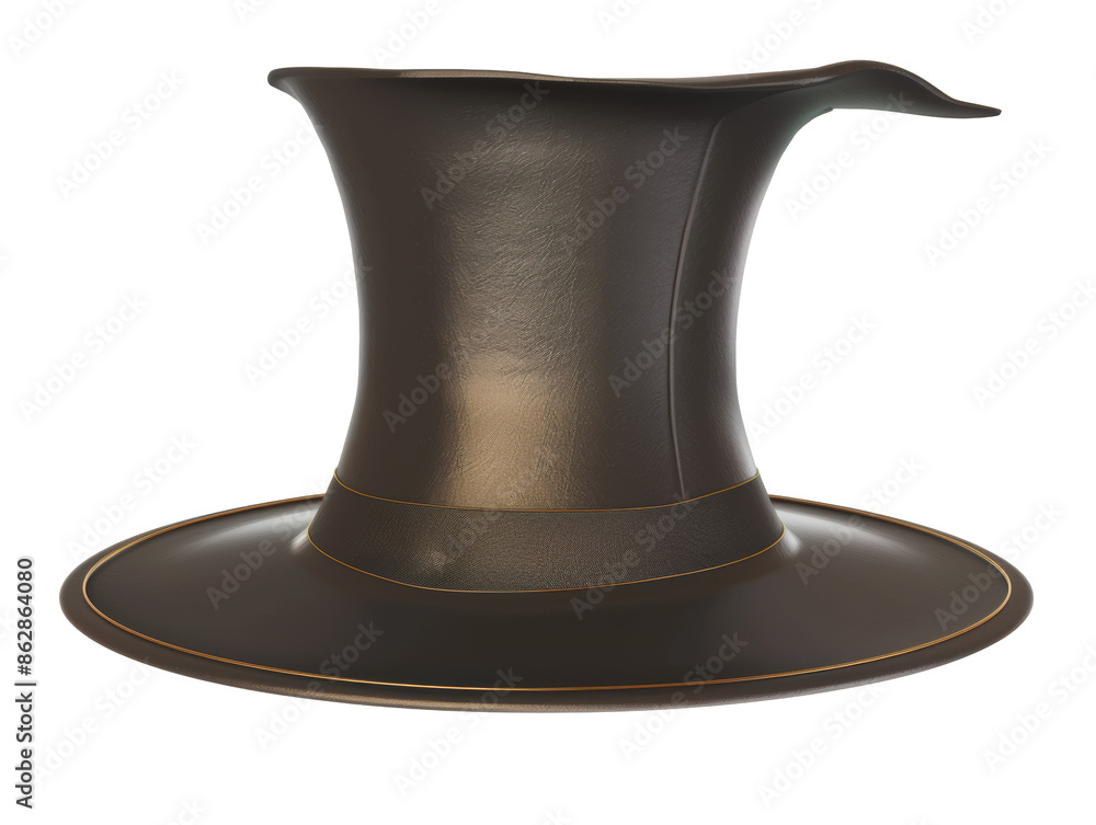 A hat with a pointed top and a brown brim A hat with a pointed top and a brown brim