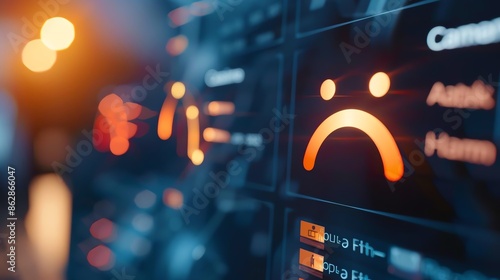 Customer Pain Points Glowing pain point icon with softly lit feedback details