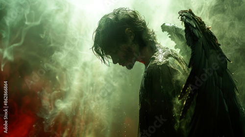 Evil dark angel, Satan, demon