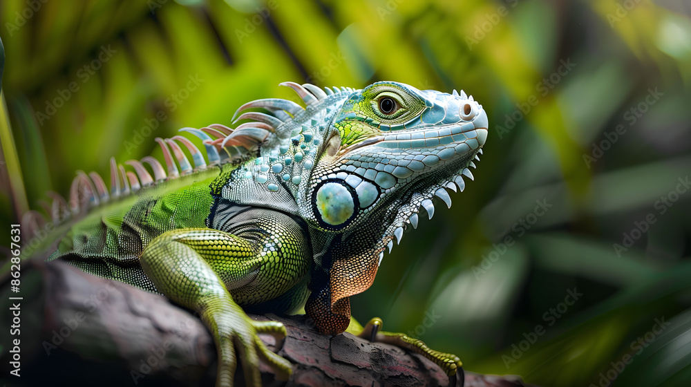 A picture of iguana - small dragon, lizard A picture of iguana - small dragon, lizard
