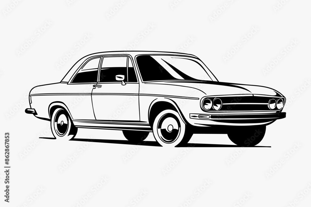 Hand drawn car outline vector image. Vehicle art. Hand drawn car outline vector image. Vehicle art.