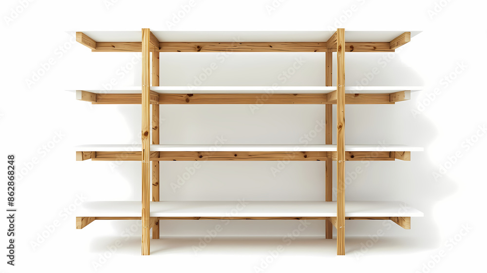 The minimal IKEA bookshelf with simple white shelves and a natural wood frame The minimal IKEA bookshelf with simple white shelves and a natural wood frame