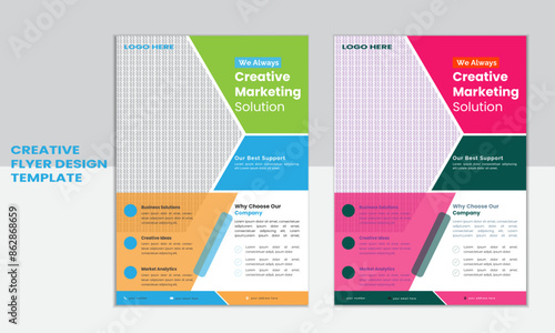 a bundle of 10 templates of a4 flyer template, modern template, Cover modern layout, Annual report, poster flyer in A4. More Color and modern design.