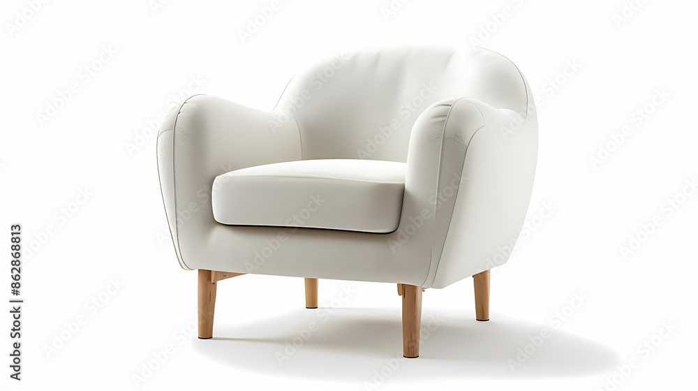 The minimal IKEA armchair with a simple white fabric seat and light wood legs The minimal IKEA armchair with a simple white fabric seat and light wood legs