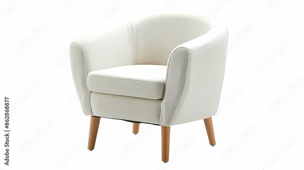 The minimal IKEA armchair with a simple white fabric seat and light wood legs The minimal IKEA armchair with a simple white fabric seat and light wood legs
