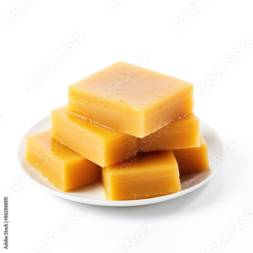 Plate of Mysore Pak - Traditional Indian Sweet Delicacy
