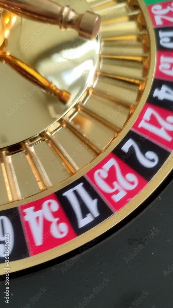 In a casino, the number seven red came up on the roulette wheel. Vertical video In a casino, the number seven red came up on the roulette wheel. Vertical video