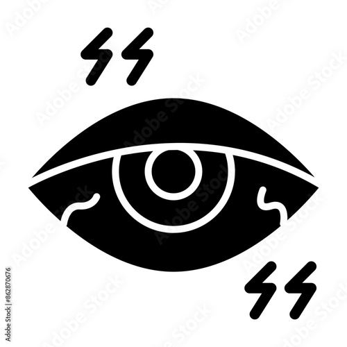 Painful Eye Glyph Icon