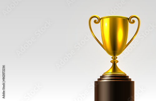 Award ceremony, golden cup, golden prize event, scene star ceremony. Vector illustration