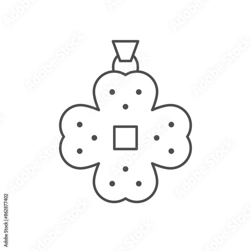 Jewelry pendant line outline icon