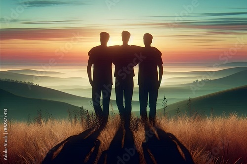 Honoring Friendship Day: Capturing the Unity of Three Friends in Shadow Art
