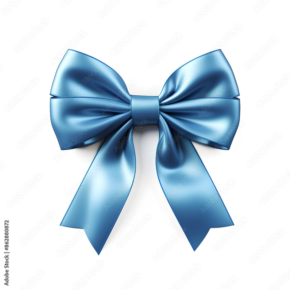 Blue silky bow isolated on white background Blue silky bow isolated on white background