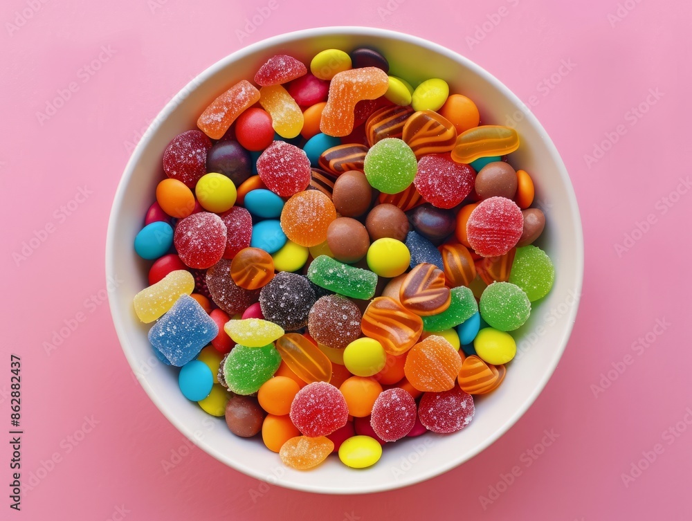 Colorful Candies mixed on bowl Colorful Candies mixed on bowl