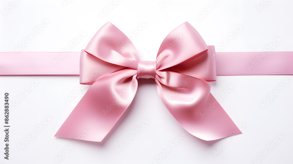 Pink silky bow and ribbon isolated on white background Pink silky bow and ribbon isolated on white background