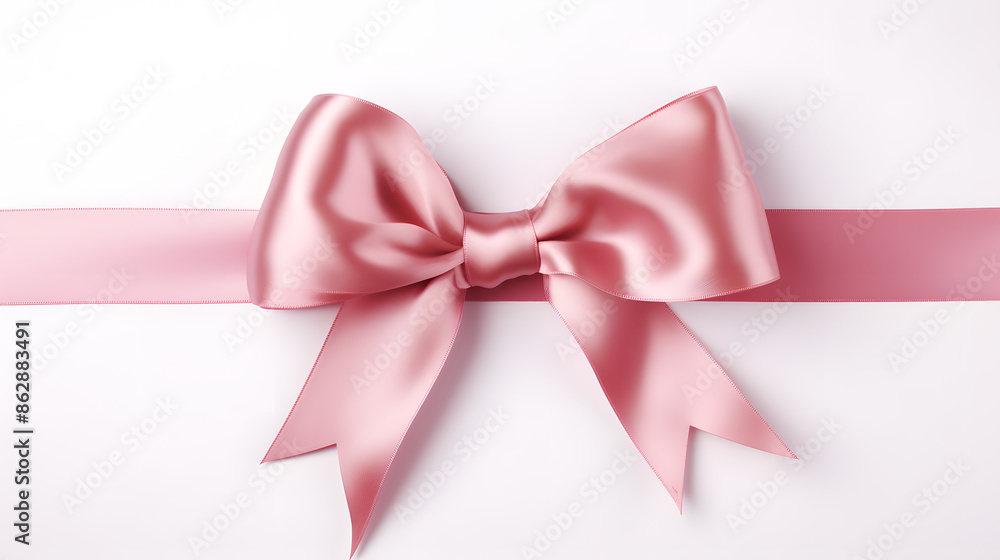 Pink silky bow and ribbon isolated on white background Pink silky bow and ribbon isolated on white background