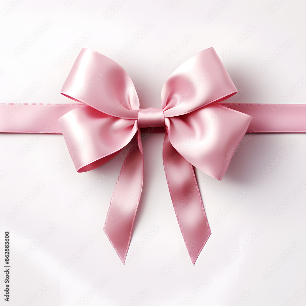 Pink silky bow and ribbon isolated on white background Pink silky bow and ribbon isolated on white background