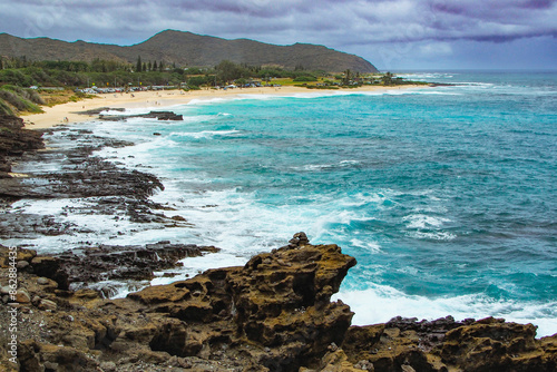 Hawaii. Impressive landscape of the hawaiian island Oahu in the Pazific Ocean  photo