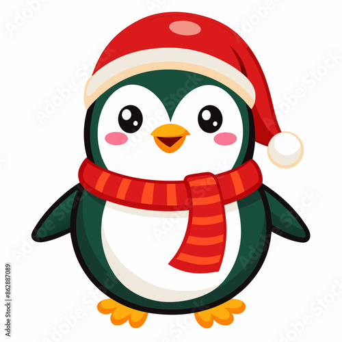vector-cute-christmas-penguin-penguin-character © VarotChondra
