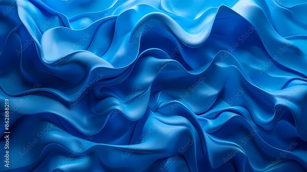 A close-up view of smooth, undulating waves in varying shades of blue A close-up view of smooth, undulating waves in varying shades of blue