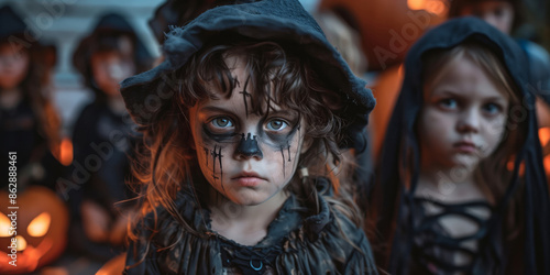 Wallpaper Mural A bunch of kids dressed up fin scary outfits or Halloween Torontodigital.ca