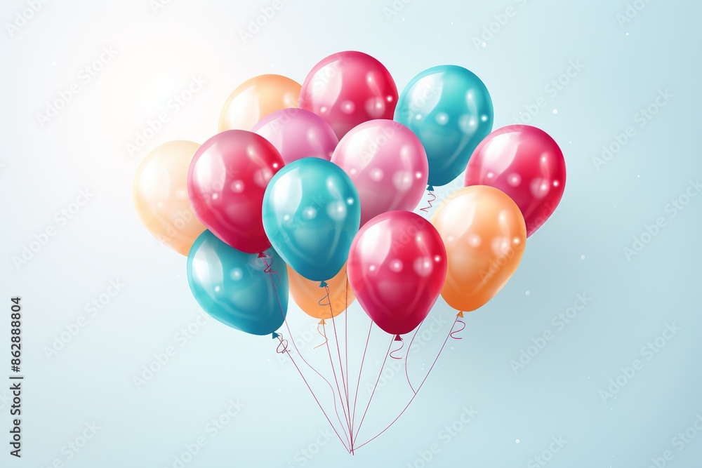 many colorful balloons up in the sky, illustration many colorful balloons up in the sky, illustration