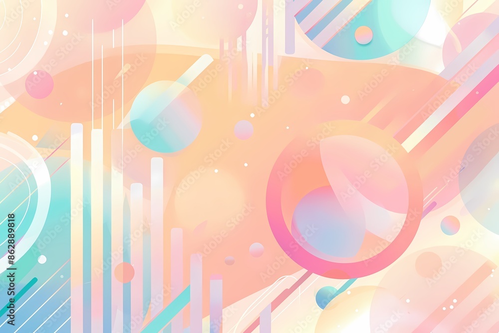 An abstract composition featuring a variety of geometric shapes An abstract composition featuring a variety of geometric shapes