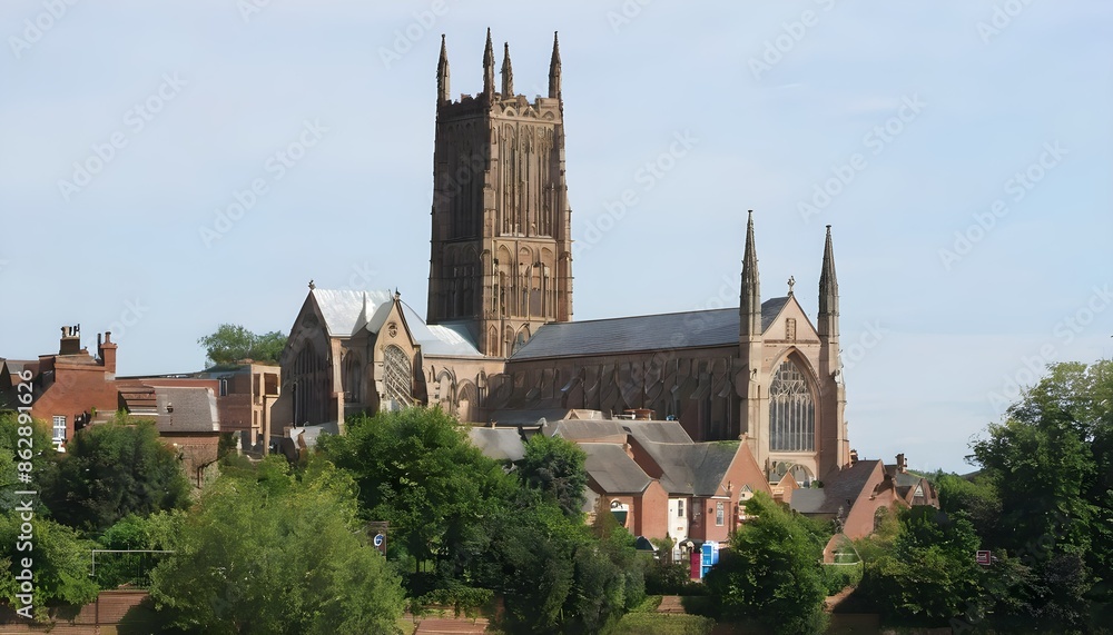Fototapeta premium A view of Worcester Cathedral
