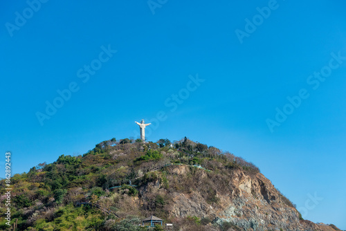 VUNG TAU, VIET NAM – FEB 06, 2023: Statue of Lord Christ in Vung Tau city, Vietnam

