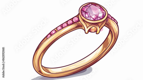 Photo Booth Prop jewel ring. Vector illustration 