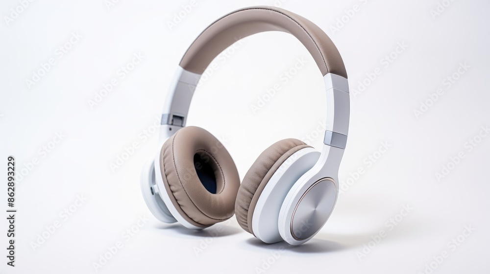 an on-ear headphone that exudes modernity and sophistication, set against a flawless white backdrop. an on-ear headphone that exudes modernity and sophistication, set against a flawless white backdrop.