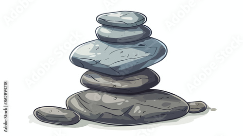 Pile of spa stones icon. Vector illustration Handdrawn