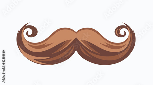Photo Booth Mustache with a beard flat icon Hand drawn