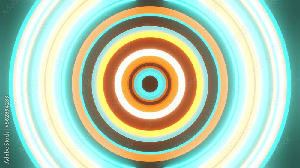 A mesmerizing abstract animation featuring vibrant turquoise and yellow circles that move in a hypnotic pattern. A mesmerizing abstract animation featuring vibrant turquoise and yellow circles that move in a hypnotic pattern.