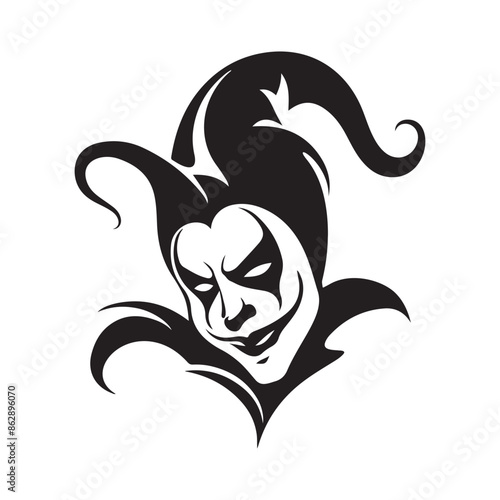Jester Logo Images vector. illustration of a jester isolated on white background