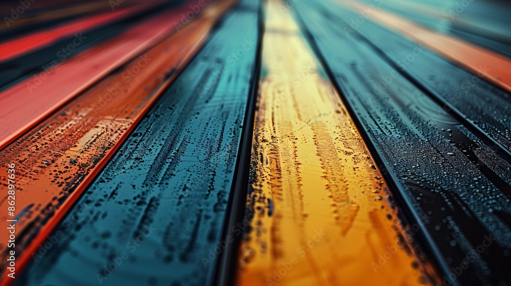 Abstract Wooden Planks with Water Droplets Abstract Wooden Planks with Water Droplets