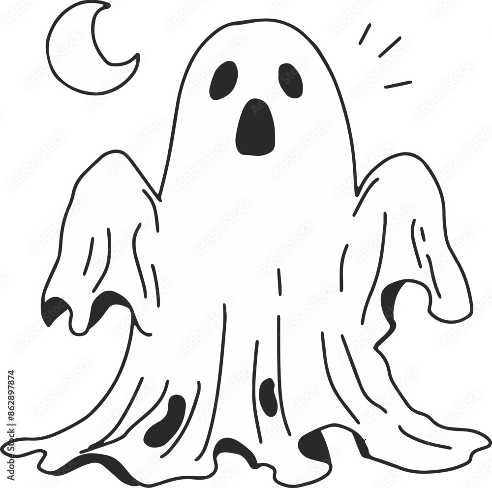 Cute Ghost Halloween slogan retro design t-shirt design. Cute Ghost Halloween slogan retro design t-shirt design.