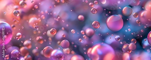 Colorful abstract bubbles floating against a gradient background