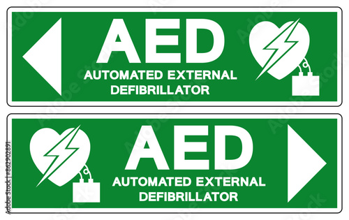 AED Automated External Defibrillator Symbol Sign, Vector Illustration, Isolate On White Background Label .EPS10