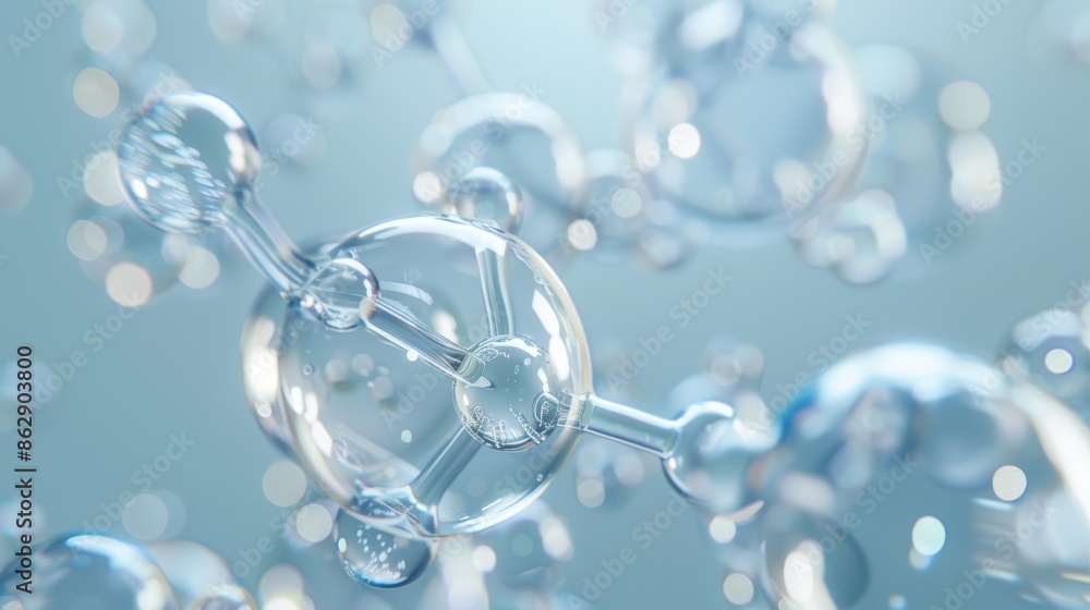 Abstract Molecular Structure with Blue Background