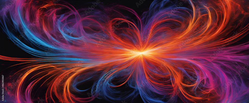 Obraz premium Colorful Abstract Energy Swirl Generative AI