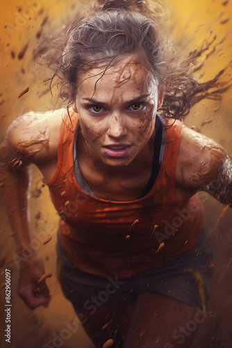 Obstacle Course Racing female runner