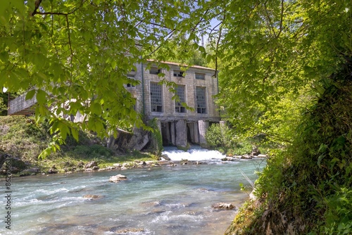 Abasha River and abandoned industrial facility near Gachedili photo