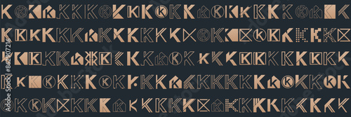  collection  Abstract letter K logo design. icons for business 