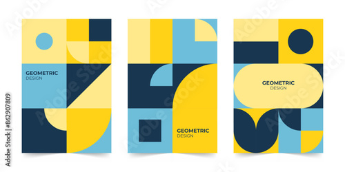 Abstract minimalist cover template. Modern colorful geometric pattern concept. Vector illustration