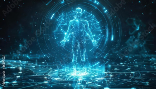 Futuristic holographic scan of the human body