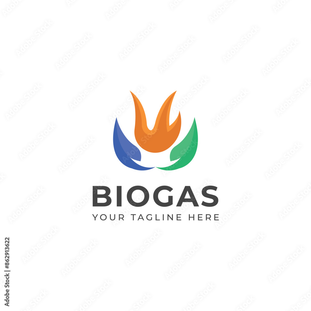 Creative natural Biogas logo design. Creative natural Biogas logo design.
