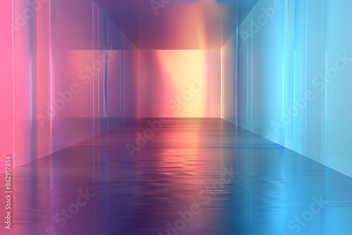 Abstract Gradient Room with Soft Light Reflections